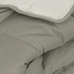 Linnea Couette hiver 200x200 cm COCOON BICOLORE Taupe/Lin garnissage fibre polyester 400g/m2 Hot
