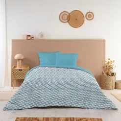 Bleu Calin Couette Imprimée Chaude 220x240cm DOUCEUR