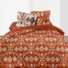 Mortreux Couette légère imprimée / Uni Terracotta - 1 personne 140 x200 - Toutes saisons - 29187