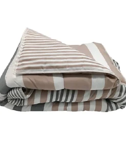 Mortreux Couette Légère Imprimée Bayadère/rayures Taupe - 1 personne 140 X 200 - 10260
