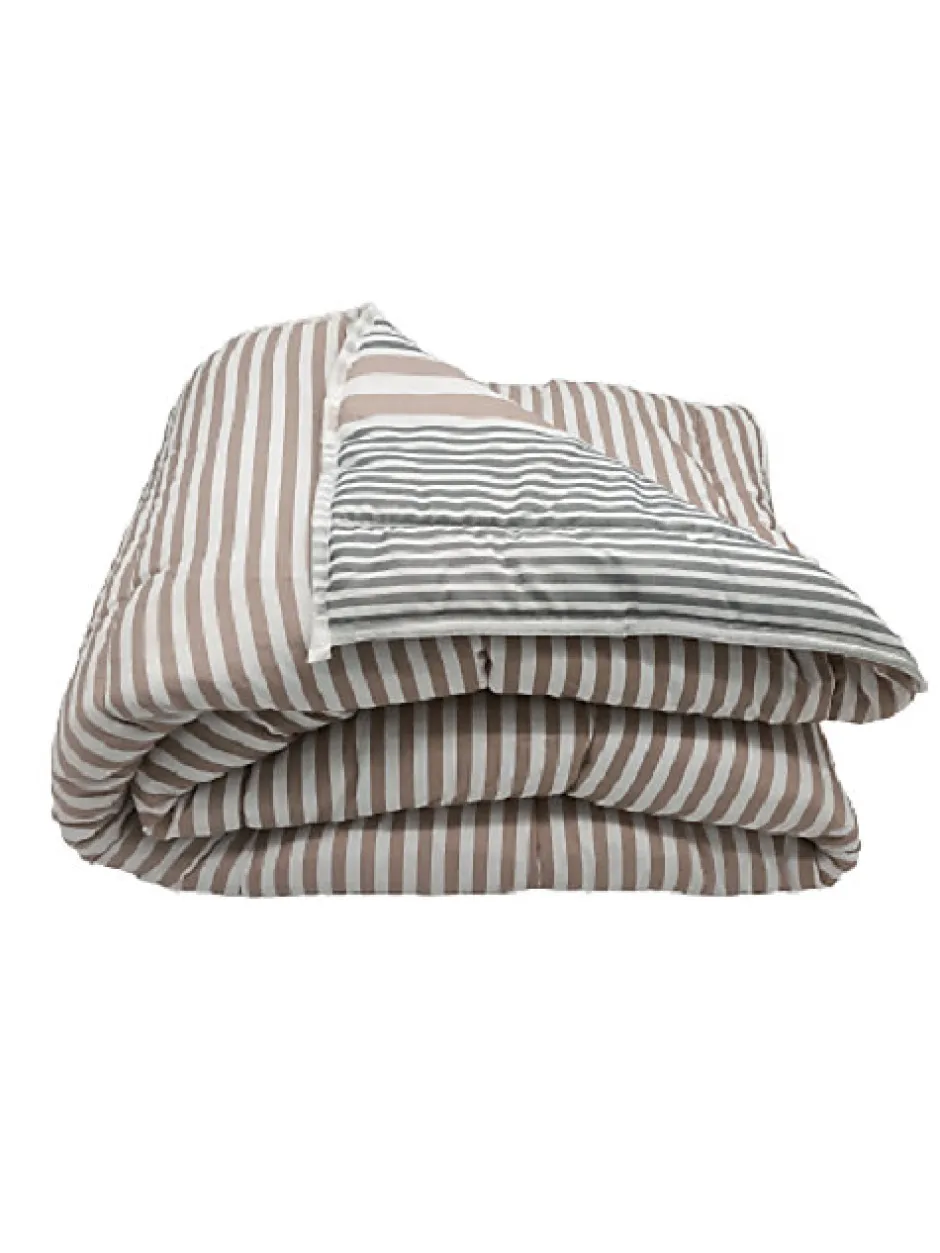 Mortreux Couette Légère Imprimée Bayadère/rayures Taupe - 1 personne 140 X 200 - 10260