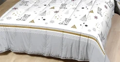 Mortreux Couette légère imprimée sapin futé - 1 personne 140 x 200 - spécial été - 20644