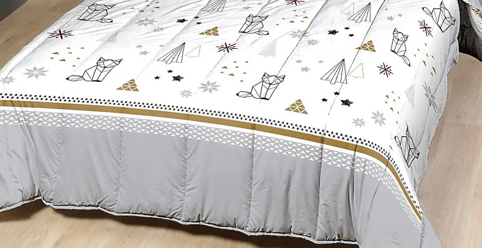 Mortreux Couette légère imprimée sapin futé - 1 personne 140 x 200 - spécial été - 20644