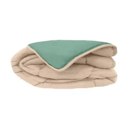 Toison d'Or Couette légère réversible bicolore en microfibre 200 gr/m² (200x200 cm - Turquoise) Online