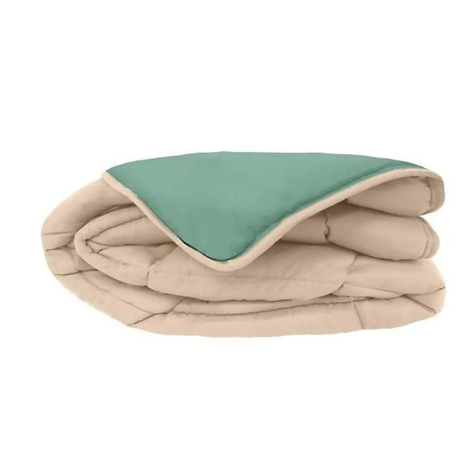Toison d'Or Couette légère réversible bicolore en microfibre 200 gr/m² (200x200 cm - Turquoise) Online