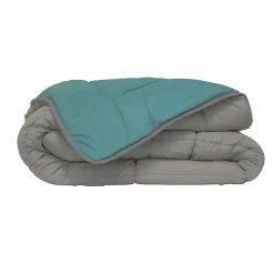 Toison d'Or Couette légère réversible bicolore en microfibre 200 gr/m² (200x200 cm - Turquoise) Online