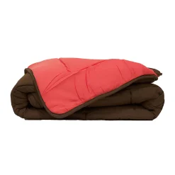 Toison d'Or Couette légère réversible bicolore en microfibre 200 gr/m² (240x220 cm - Marron chocolat)