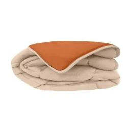 Toison d'Or Couette légère réversible bicolore en microfibre 200 gr/m² (200x200 cm - Orange)