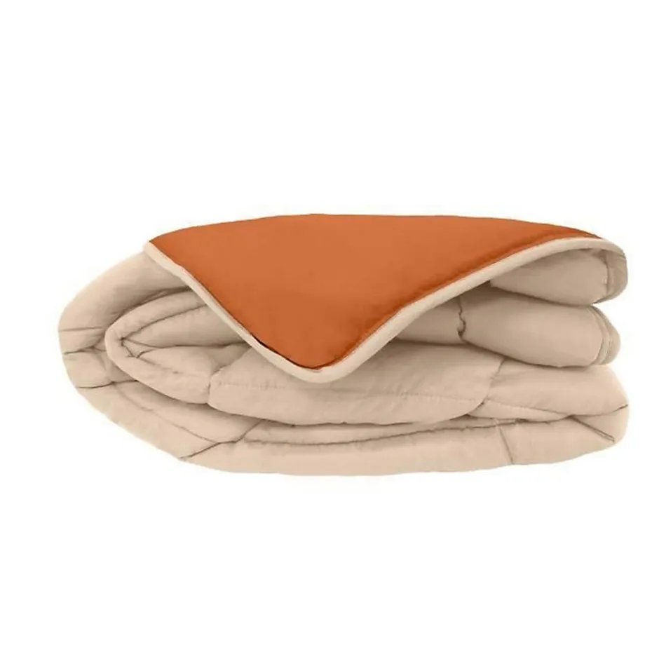 Toison d'Or Couette légère réversible bicolore en microfibre 200 gr/m² (200x200 cm - Orange)