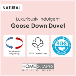 Homescapes Couette légère été 135x200 cm - Couette 1 personne - Duvet d'oie -