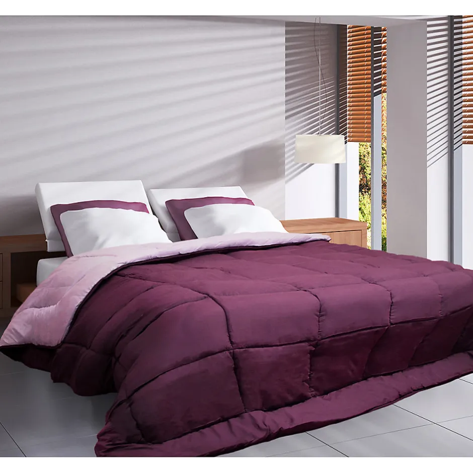 Toison d'Or Couette Microfibre 400g/m² CALGARY Prune & Parme 240x260cm