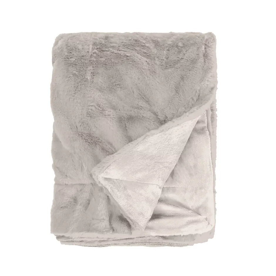 Sacasa Couette Plaid gris en Polyester 130x170 cm - Collection MINNOR - Outlet