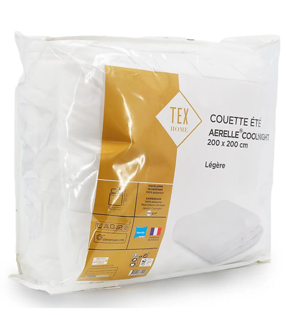 Abeil Couette été légère 200g 200 x 200 cm pour lit 1 place