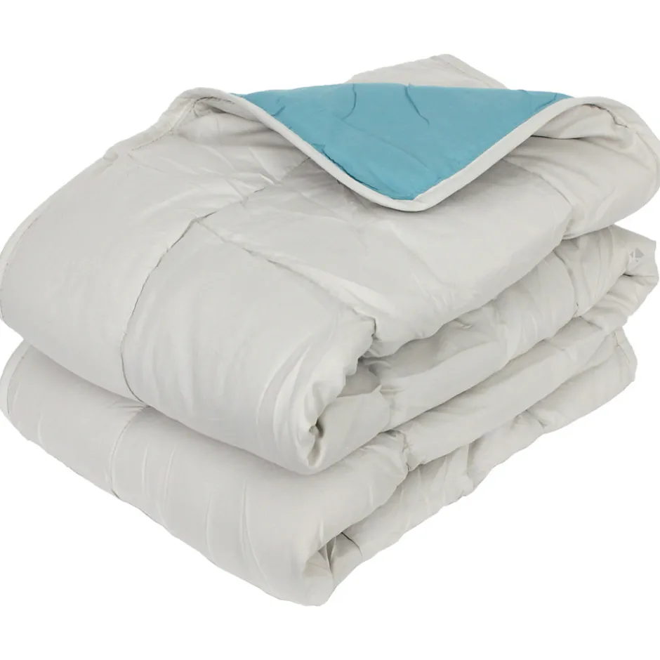 Linnea Couette été 260x240 cm COCOON BICOLORE Lac/Galet garnissage fibre polyester 200g/m2