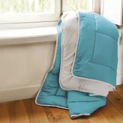 Linnea Couette été 240x220 cm COCOON BICOLORE Lac/Galet garnissage fibre polyester 200g/m2