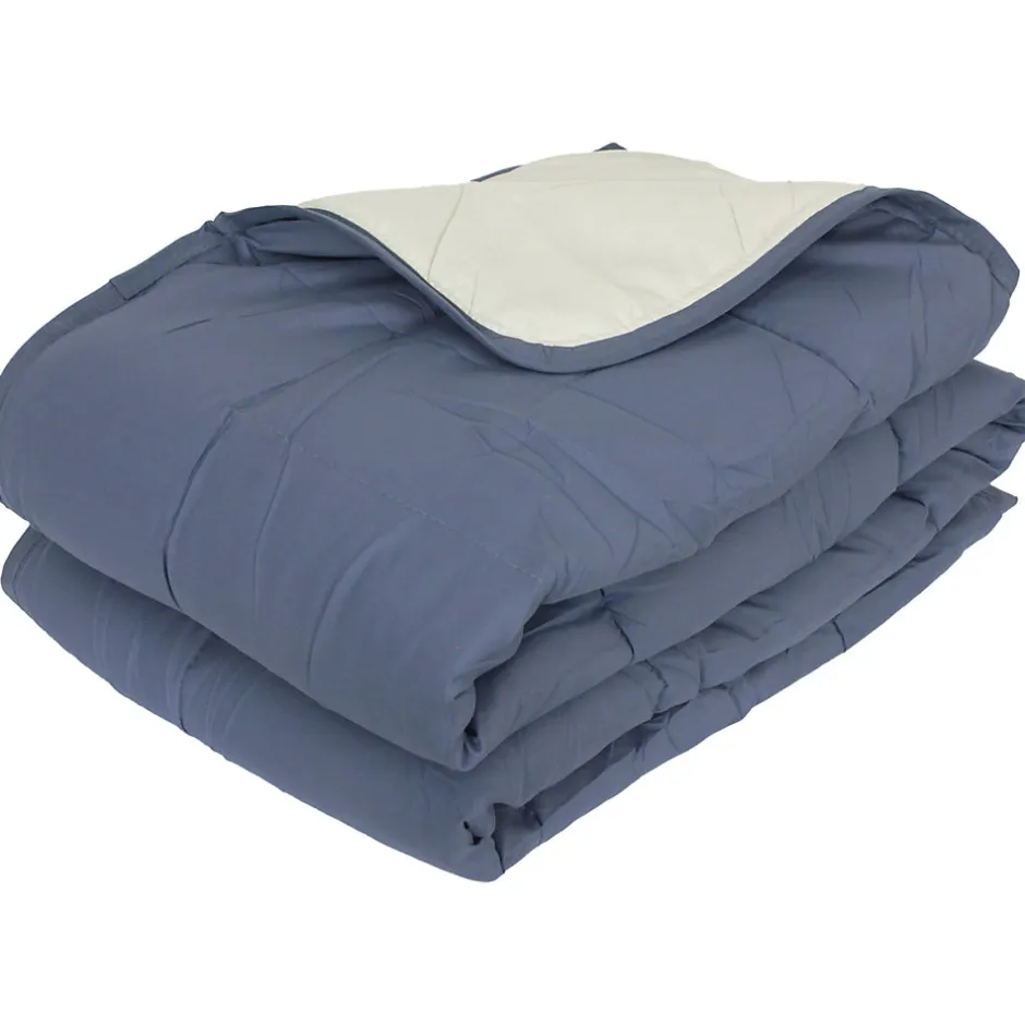 Linnea Couette été 260x240 cm COCOON BICOLORE Petrole/Mastic garnissage fibre polyester 200g/m2