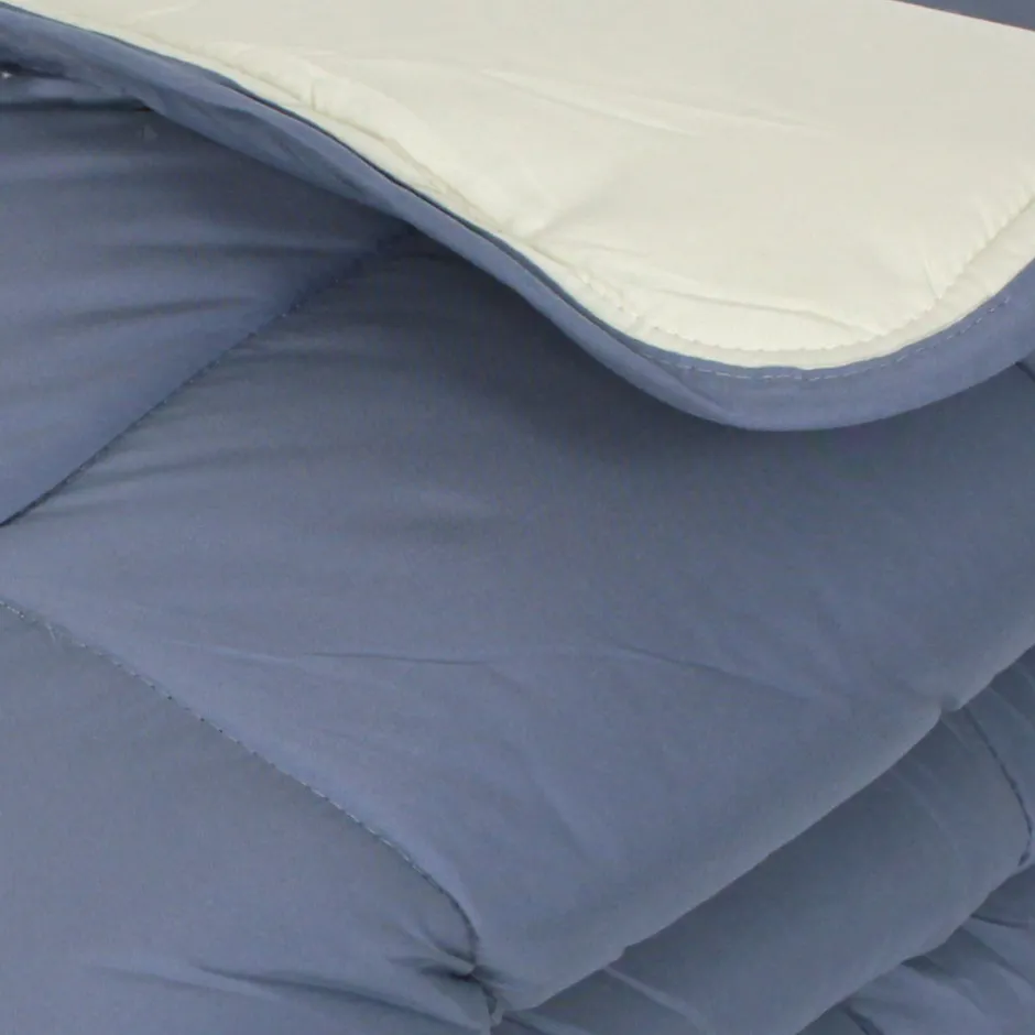 Linnea Couette été 260x240 cm COCOON BICOLORE Petrole/Mastic garnissage fibre polyester 200g/m2
