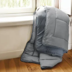 Linnea Couette été 240x220 cm COCOON BICOLORE Acier/Argent garnissage fibre polyester 200g/m2