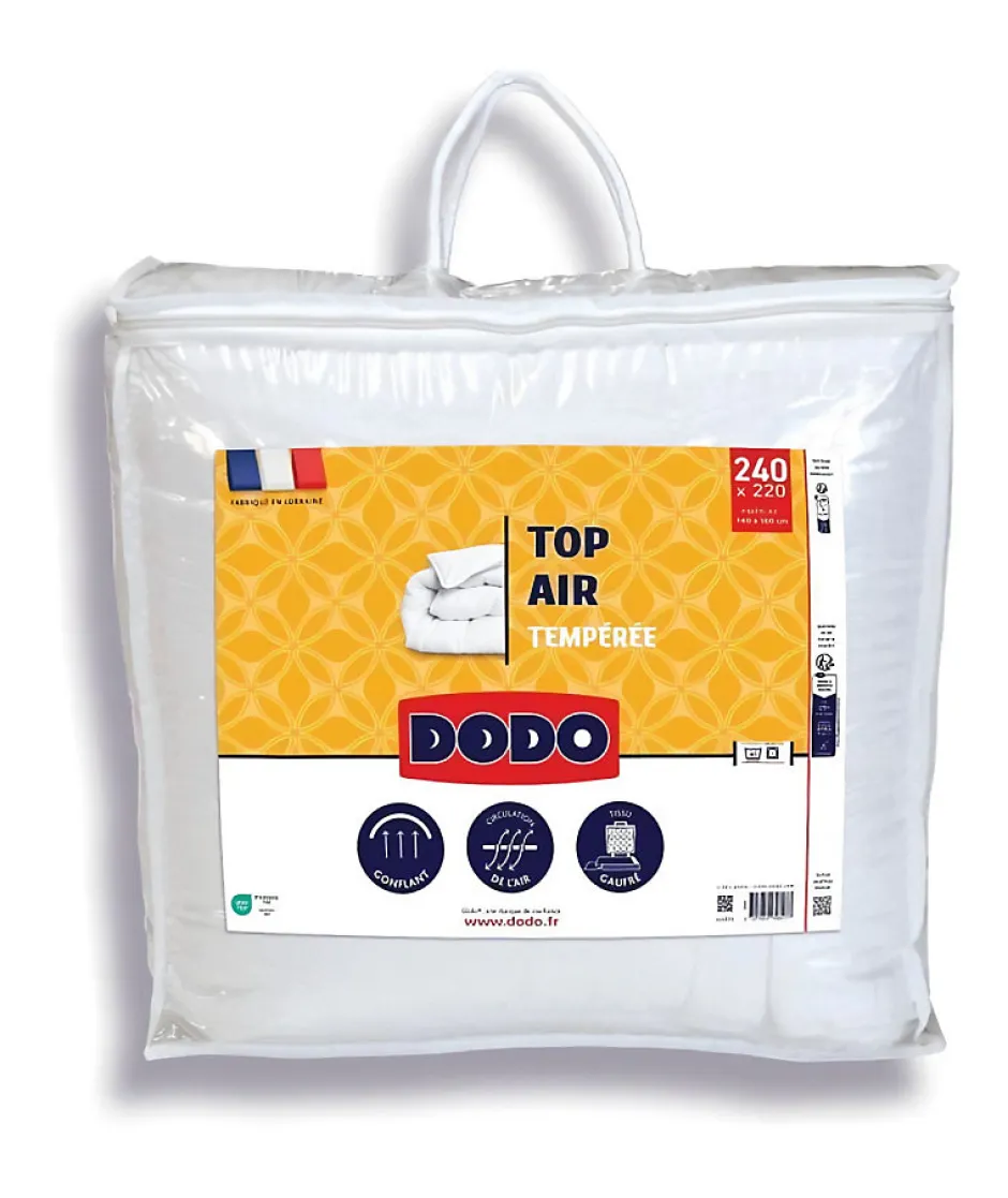 Dodo Couette tempérée - - TOP AIR - 220 x 240 cm - 300G/M² - Blanc