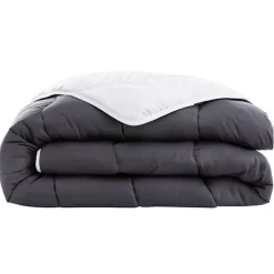 Abeil Couette tempérée 220 x 240 cm bicolore polyester gris et blanc Sale