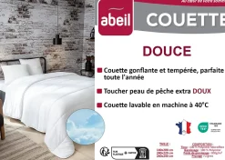 Abeil Couette tempérée 220 x 240 cm polyester microfibre blanc 300g/m²