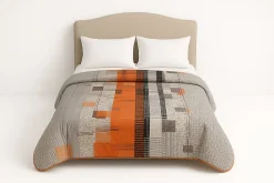 Mortreux Couette Tempérée Gream Géométrie - 1 Ou 2 Personnes 200x200 - 10414 New