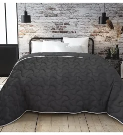 Abeil Couette tempérée Gris et blanc 300g 140 x 200 pour lit 1 place