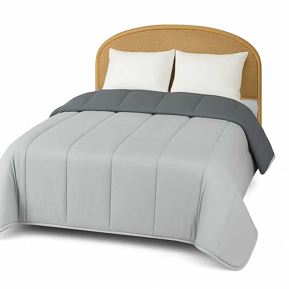 Mortreux Couette Tempérée Gris Foncé/gris Clair - 2 Personnes 220 x 240 - 20727