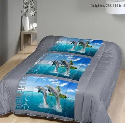 Mortreux Couette Tempérée imprimée Dauphins - 1 ou 2 personnes 200 x 200 - 20390 New