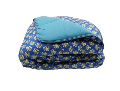Mortreux Couette tempérée imprimée D-tox / uni bleu - 2 personnes 220 x 240 -