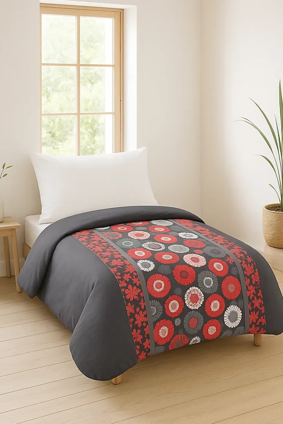 Mortreux Couette Tempérée Imprimée Japonisant/gris - 1 Personne 140 x 200 - 10407 New