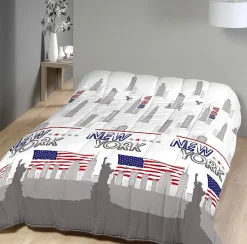 Mortreux Couette Tempérée Imprimée New York - 1 Personne 140 x 200 - 12965-20 Clearance