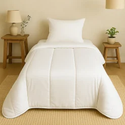 Mortreux Couette tempérée microfibre blanche - 1 personne 140 x 200 - 13064 New