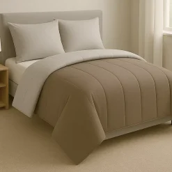 Mortreux Couette tempérée Taupe / Gris perle - 2 personnes 220 x 240 - 12977-10 Best