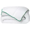 Vente-unique Couette tempérée traitement anti-acariens naturel de DREAMEA en microfibre - 240 x 260 cm - 300 gr/ m² - Biais vert - AZYLIA II Clearance