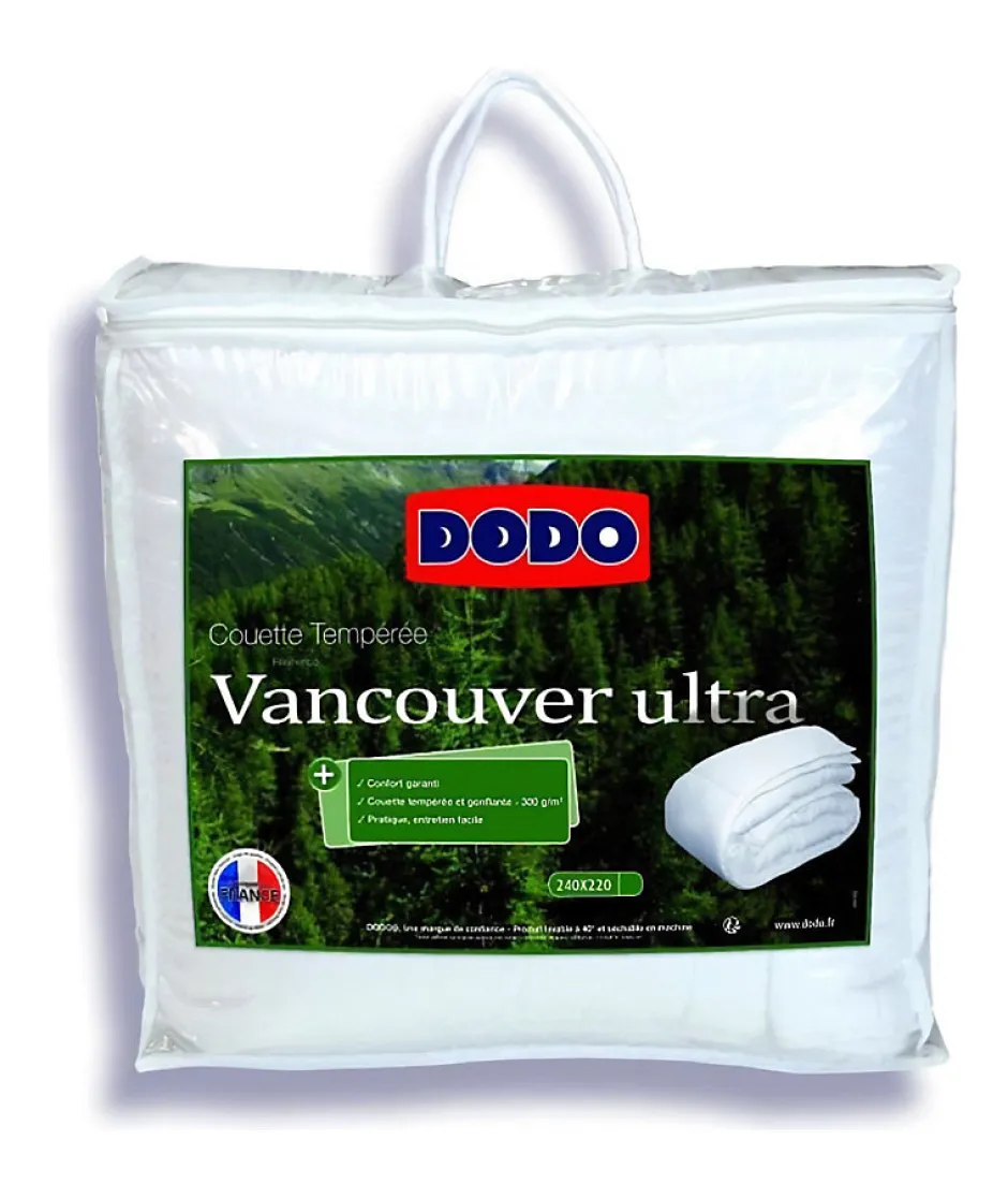 Dodo Couette tempérée Vancouver Ultra - 220 x 240 cm - 300gr/m² - Blanc -