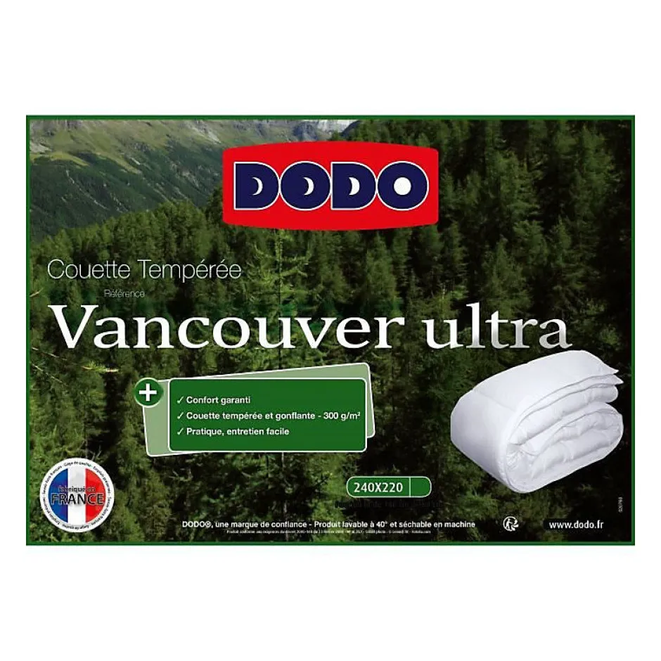 Dodo Couette tempérée Vancouver Ultra - 220 x 240 cm - 300gr/m² - Blanc -