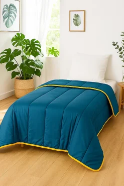 Mortreux Couette ultra légère Bleu pétrole - 1 personne 140x200 - 13109 Discount