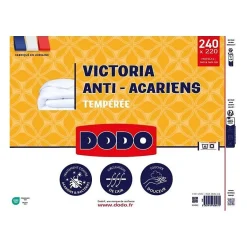 Dodo Couette Victoria 220x240 cm - - temperée - garnissage 100% Polyester - 2 personnes - blanc