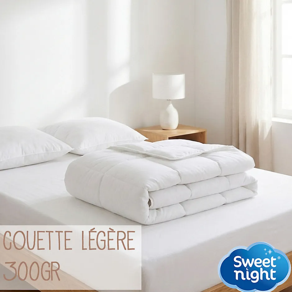 Sweetnight Couette 220x240 cm - Pour Lit 2 Personnes - Enveloppe en Coton - Légère - Sans Traitement New