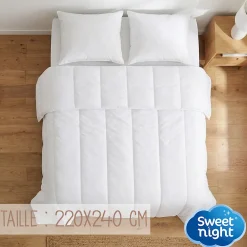Sweetnight Couette 220x240 cm - Pour Lit 2 Personnes - Enveloppe en Coton - Légère - Sans Traitement New