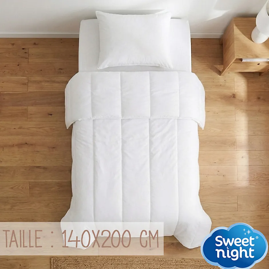 Sweetnight Couette 140x200 cm - Pour Lit 1 Personne - Enveloppe en Coton - Légère - Sans Traitement Hot