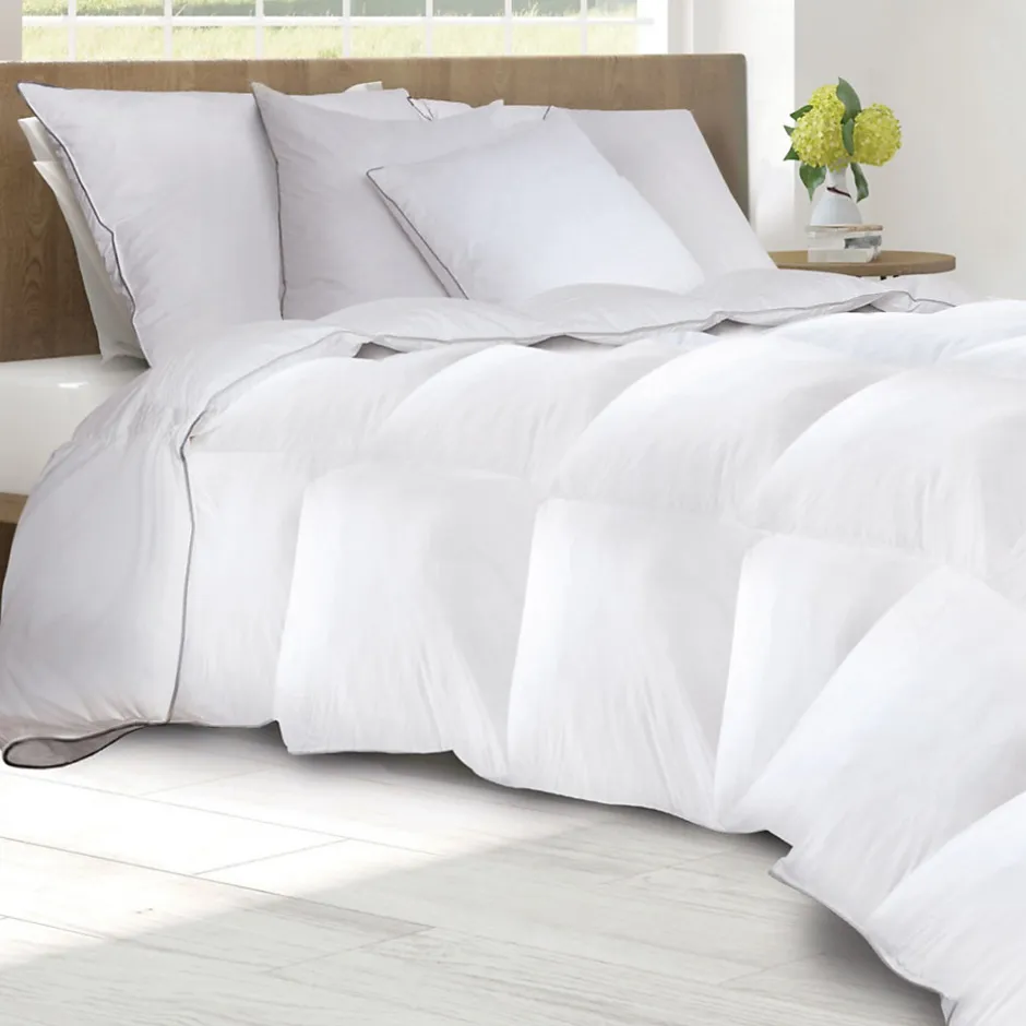 IDMarket Couette 220x240 CM AELA en plume d'oie anti acarien 500 gr + 2 oreillers