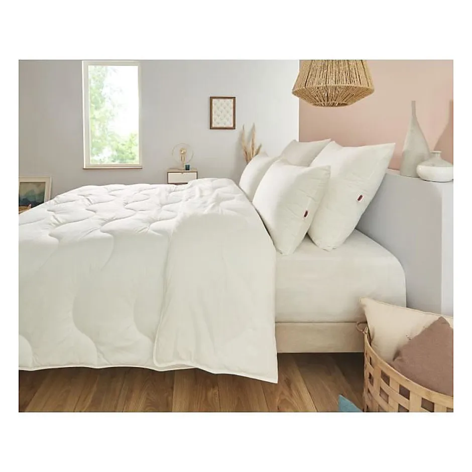 Dodo Couette 220x240 cm CHAMPS DE LIN - Chaude - 450G/m² - Couette 2 personnes -Douce et Chaude -Anti-acariens Antibactériens