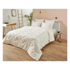 Dodo Couette 200x200 cm CHAMPS DE LIN - Chaude - 450G/m² - Couette 1-2 personne-Douce et Chaude -Anti-acariens Antibactériens
