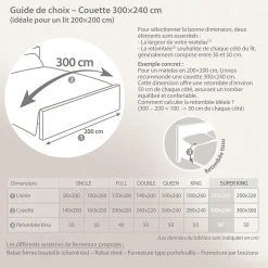 Linnea Couette 300x240 cm hiver CAP NORD garnissage naturel duvet d'oie 400g/m2