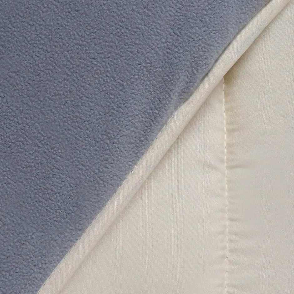 IDMarket Couette 220x240 CM ZOE polaire biface gris et crème 400 gr