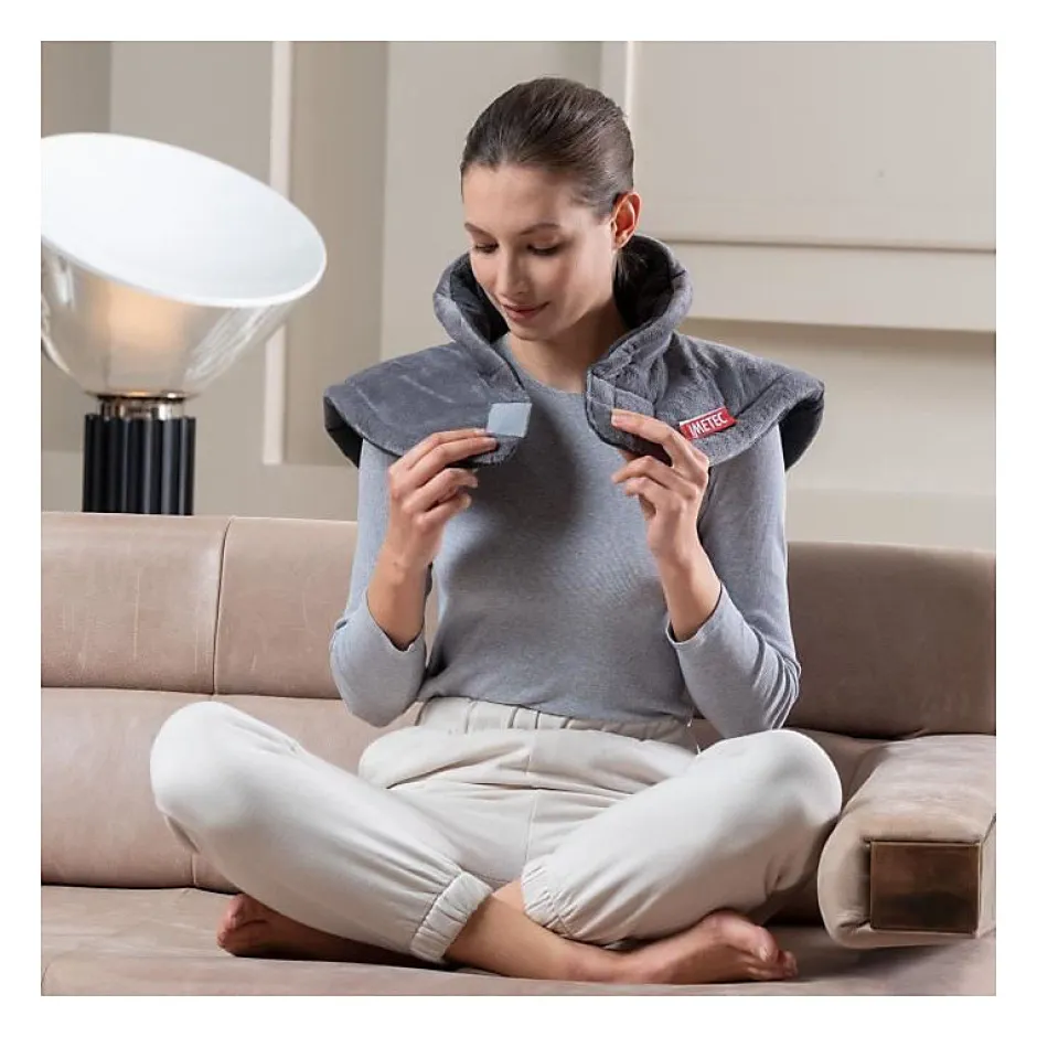 Imetec Coussin Chauffant - - Cervical - Tissu Hypoallergénique - 5 Températures - Lavable en Machine