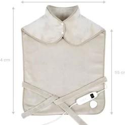 Livoo Coussin chauffant dos et cervicales - - DOS218C - 100 W - 60 x 90 cm - Flanelle - Lavable en machine 30 deg - 50-65 deg -...