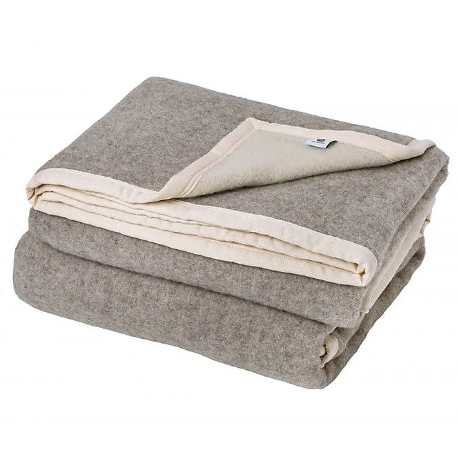 Toison d'Or Couverture 100% Laine Toison DOr 180 x 240 taupe naturel